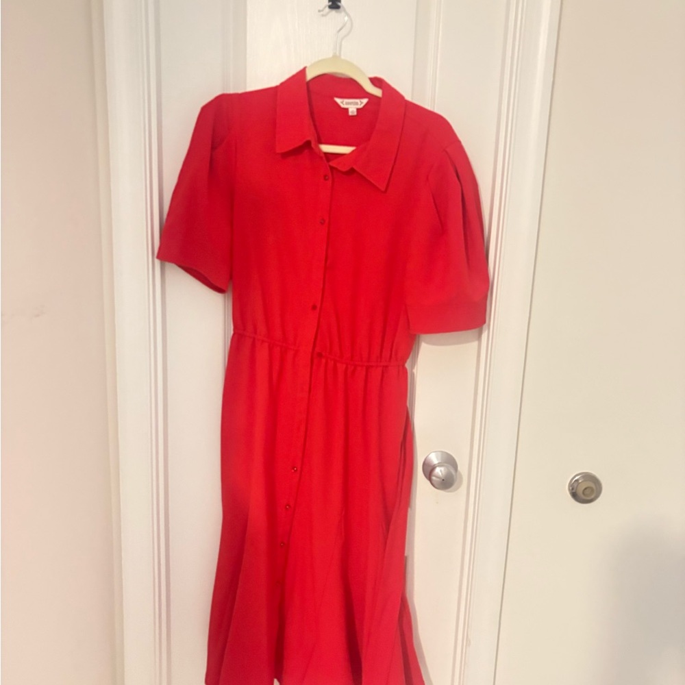 Red Button-Up Dress